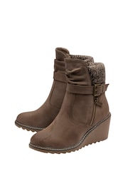 Lotus Natural Wedge Ankle Boots - Image 2 of 4