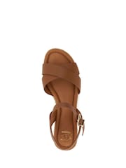 Dune London Brown Standard Fit Linnie Cross-Strap Flatform Sandals - Image 7 of 7