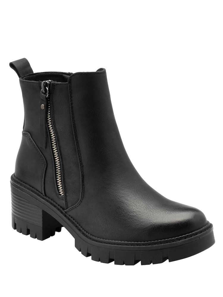 Lotus Black Heeled Ankle Boots - Image 1 of 4 Lotus Black Heeled Ankle Boots - Image 1 of 4