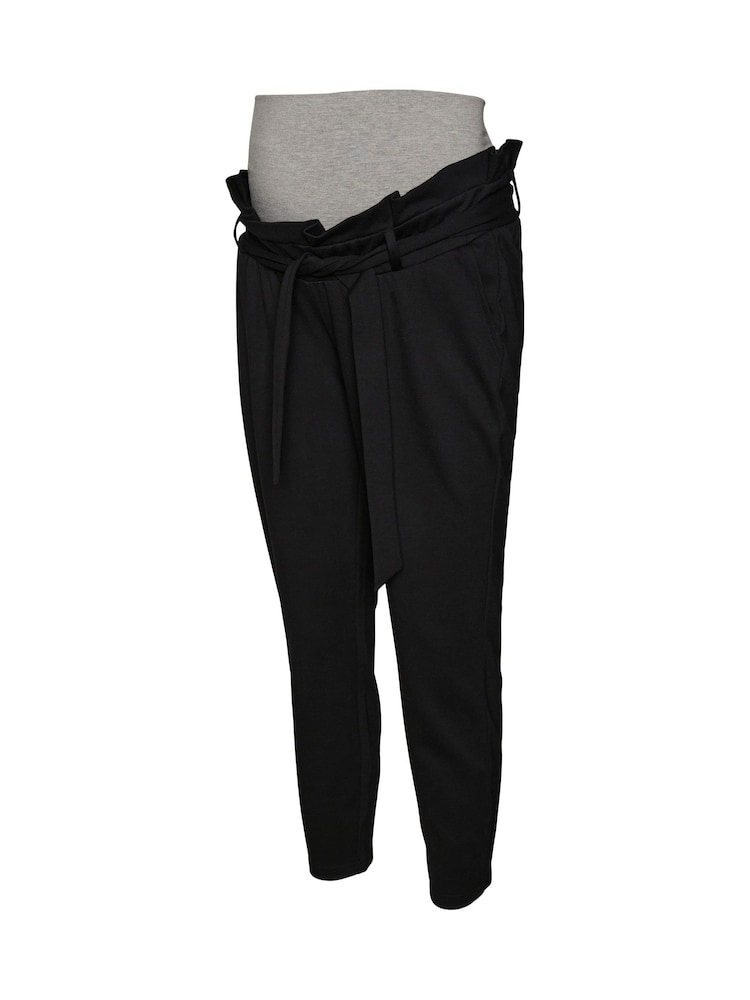VERO MODA Black Maternity Over The Bump Paperbag Waist Stretch Trousers - Image 5 of 5