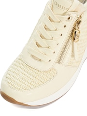 Dune London Natural Eilin Zip Detail Wedge Trainers - Image 6 of 7