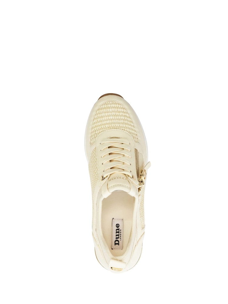 Dune London Natural Eilin Zip Detail Wedge Trainers - Image 7 of 7