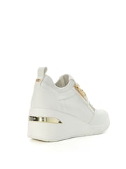 Dune London White Eilin Zip Detail Wedge Trainers - Image 5 of 6