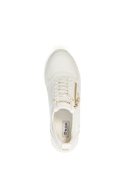 Dune London White Eilin Zip Detail Wedge Trainers - Image 6 of 6