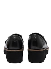 Lotus Black Leather Wedge Loafers - Image 3 of 4
