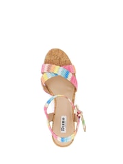 Dune London Pink Standard Fit Braided Upper High Wedge Heel Kelisa Sandals - Image 6 of 6
