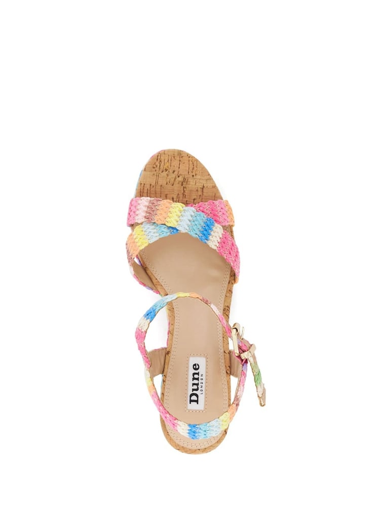 Dune London Pink Standard Fit Braided Upper High Wedge Heel Kelisa Sandals - Image 6 of 6