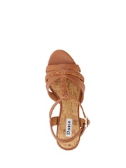 Dune London Brown Standard Fit Koala Plait T-Bar Strap Cork Wedge Heels - Image 6 of 6