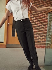 Black Regular Length Senior Tapered Gold Snap School Trousers (9-18yrs) - Image 1 of 4