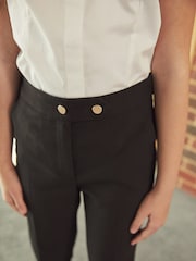Black Regular Length Senior Tapered Gold Snap School Trousers (9-18yrs) - Image 3 of 4