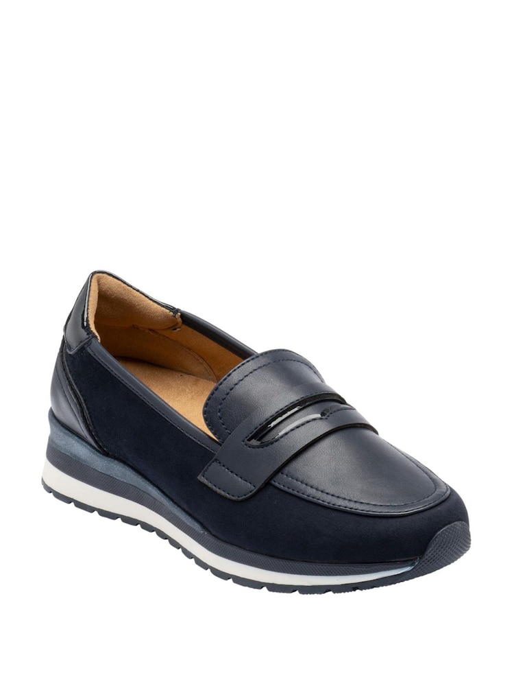 Lotus Blue Wedge Loafers - Image 1 of 4 Lotus Blue Wedge Loafers - Image 1 of 4