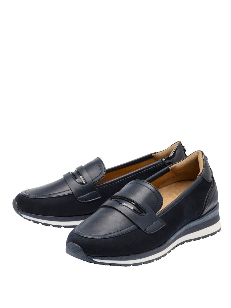Lotus Blue Wedge Loafers - Image 2 of 4 Lotus Blue Wedge Loafers - Image 2 of 4