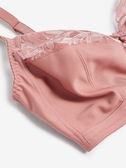 Rose Pink Total Support Embroidered Non Pad Non Wired Bra - Image 6 of 6