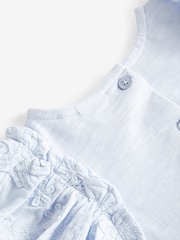 Blue Flower Short Sleeve Embroidered Blouse (3mths-7yrs) - Image 4 of 4
