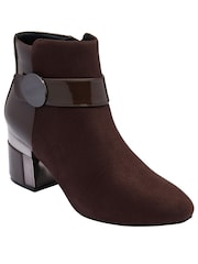 Lotus Brown Heeled Ankle Boots - Image 1 of 4