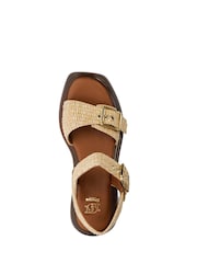 Dune London Natural Chrome Loells Buckle Flatform Sandals - Image 6 of 6