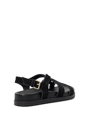 Dune London Black Loupin Cut-Out Footbed Sandals - Image 6 of 7