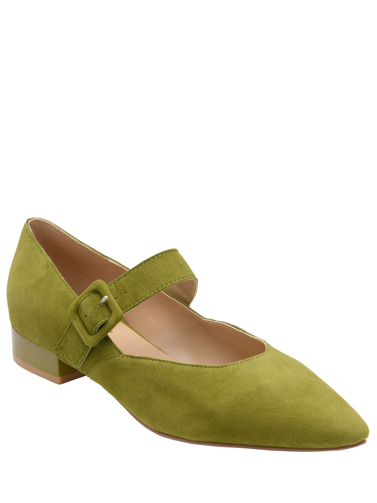 Lotus Olive Green Suede Mary-Jane Shoes - Image 1 of 4 Lotus Olive Green Suede Mary-Jane Shoes - Image 1 of 4