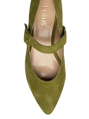 Lotus Olive Green Suede Mary-Jane Shoes - Image 4 of 4