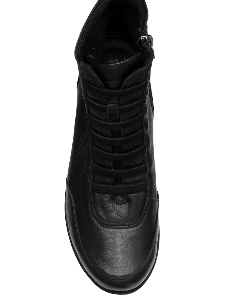 Lotus Black Leather Wedge Ankle Boots - Image 4 of 4 Lotus Black Leather Wedge Ankle Boots - Image 4 of 4