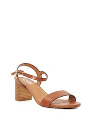 Dune London Brown Regular Fit Jelly Two Part Block Heel Sandals - Image 4 of 6