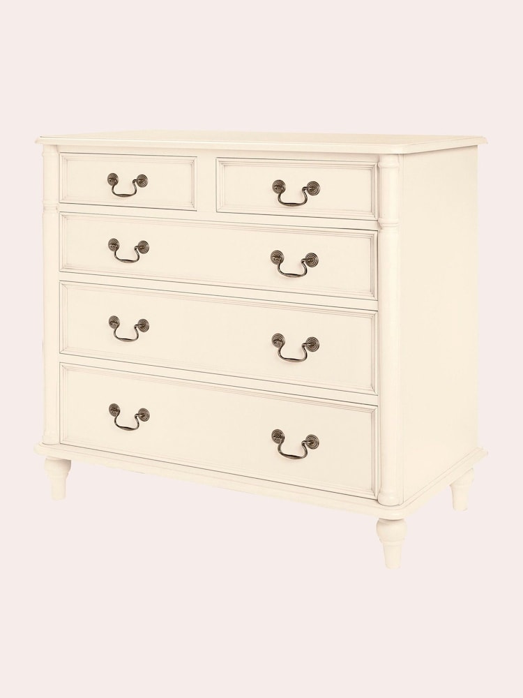 Laura Ashley Ivory Clifton Chest of 5 Drawer Drawers - Image 3 of 3