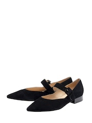 Lotus Black Suede Mary-Jane Shoes - Image 2 of 4