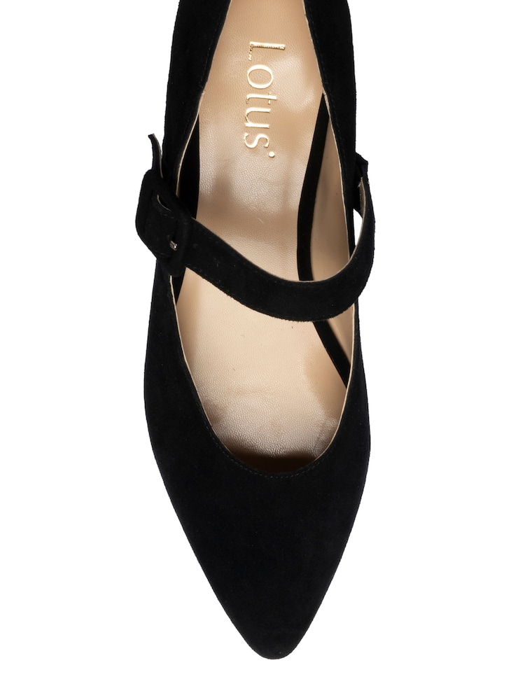 Lotus Black Suede Mary-Jane Shoes - Image 4 of 4 Lotus Black Suede Mary-Jane Shoes - Image 4 of 4