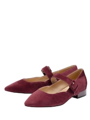 Lotus Red Suede Mary-Jane Shoes - Image 2 of 4