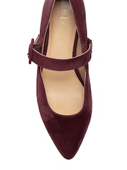Lotus Red Suede Mary-Jane Shoes - Image 4 of 4