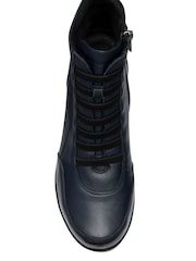 Lotus Blue Leather Wedge Ankle Boots - Image 4 of 4