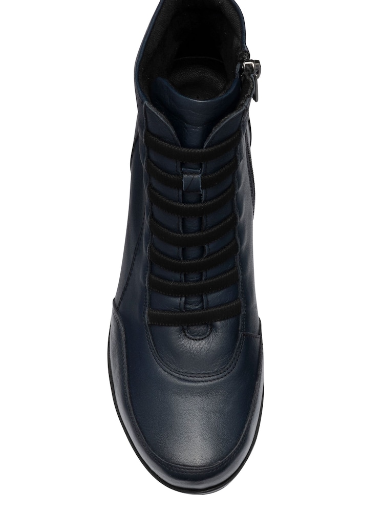 Lotus Blue Leather Wedge Ankle Boots - Image 4 of 4 Lotus Blue Leather Wedge Ankle Boots - Image 4 of 4