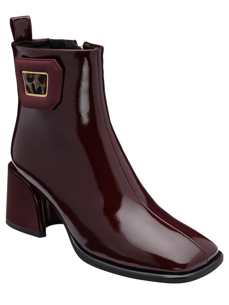 Lotus Red Patent Heeled Ankle Boots - Image 1 of 4 Lotus Red Patent Heeled Ankle Boots - Image 1 of 4