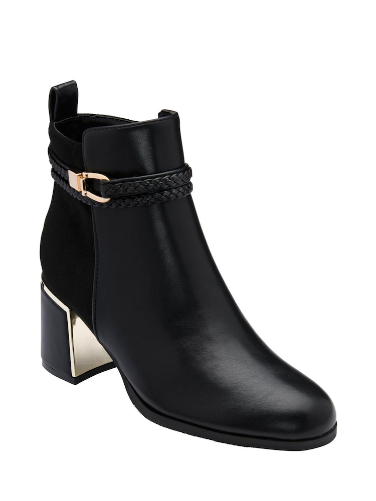 Lotus Black Heeled Ankle Boots - Image 1 of 4 Lotus Black Heeled Ankle Boots - Image 1 of 4