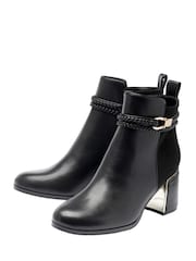 Lotus Black Heeled Ankle Boots - Image 2 of 4