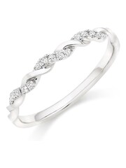 Beaverbrooks Platinum Diamond Twist Wedding Ring - Image 1 of 3