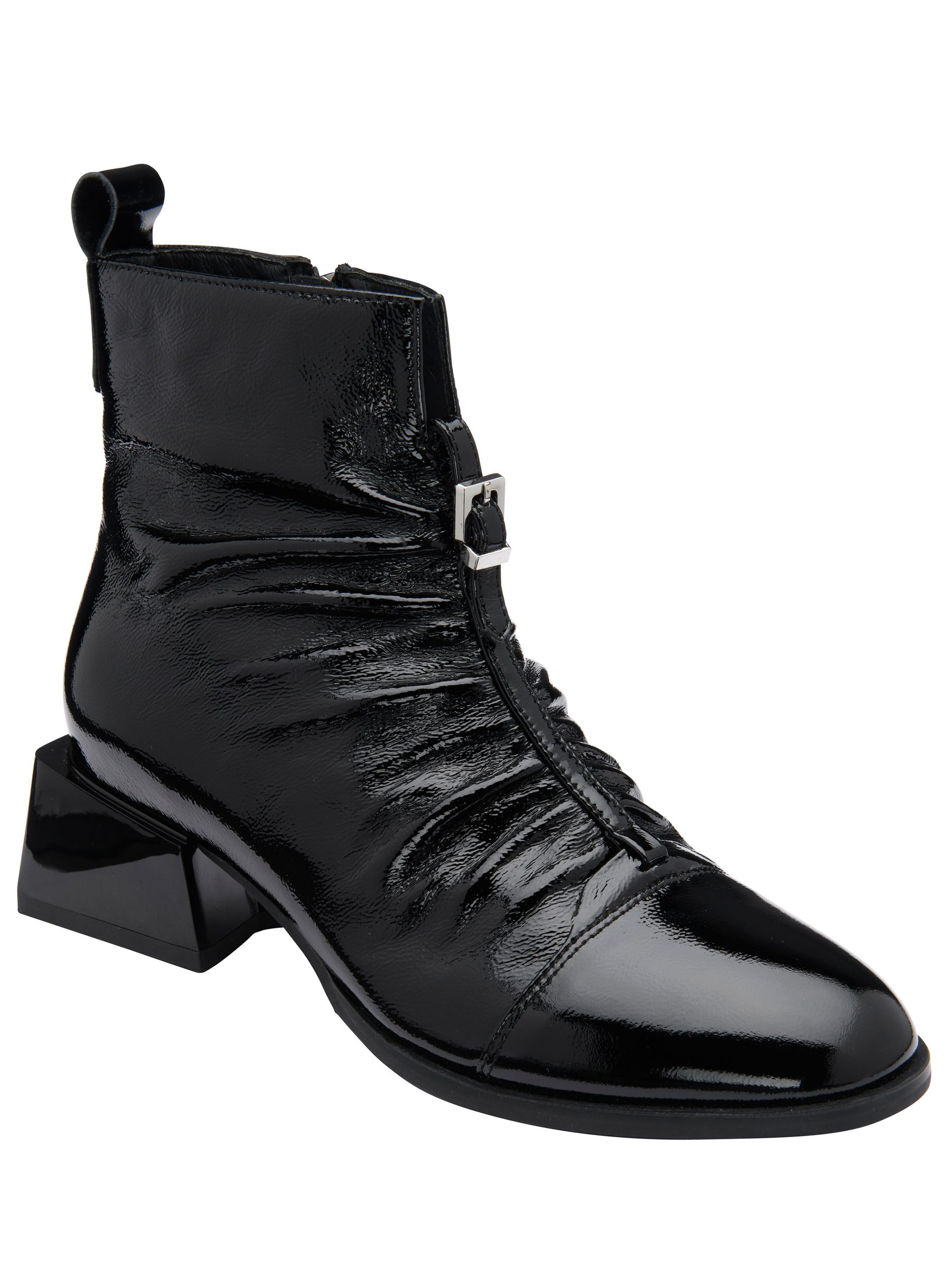 Lotus Women's Black Zip-Up Ankle Boots