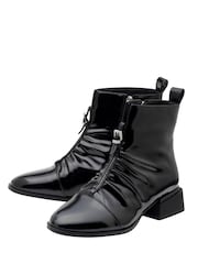 Lotus Black Zip-Up Ankle Boots - Image 2 of 4