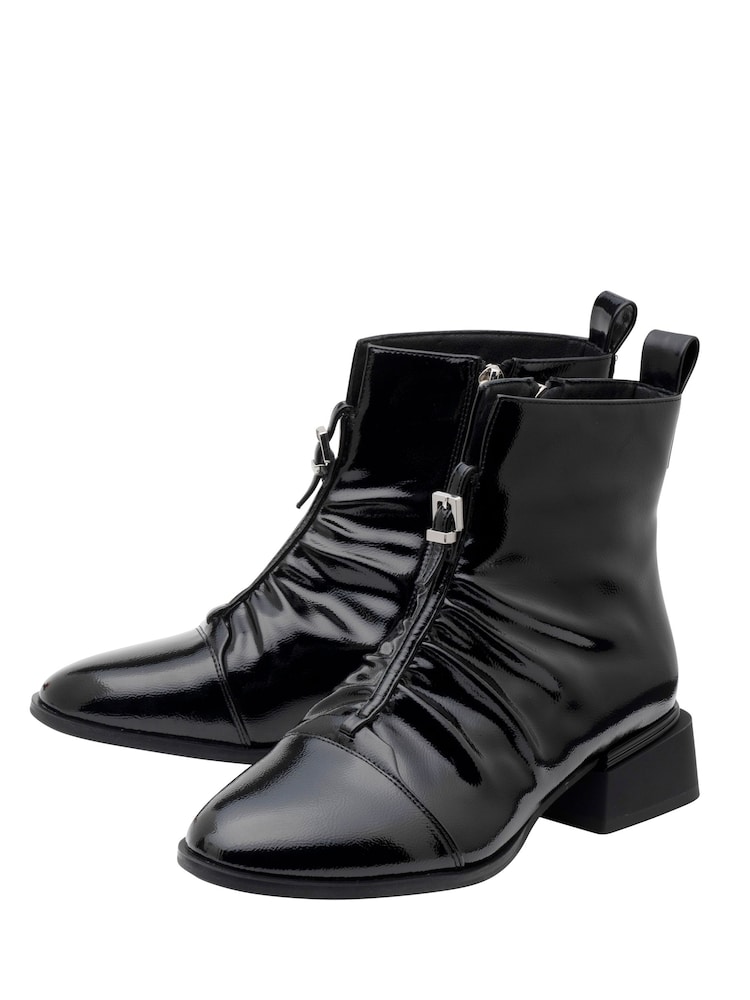 Lotus Black Zip-Up Ankle Boots - Image 2 of 4 Lotus Black Zip-Up Ankle Boots - Image 2 of 4