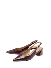 Lotus Red Slingback Court Shoes - Image 2 of 4