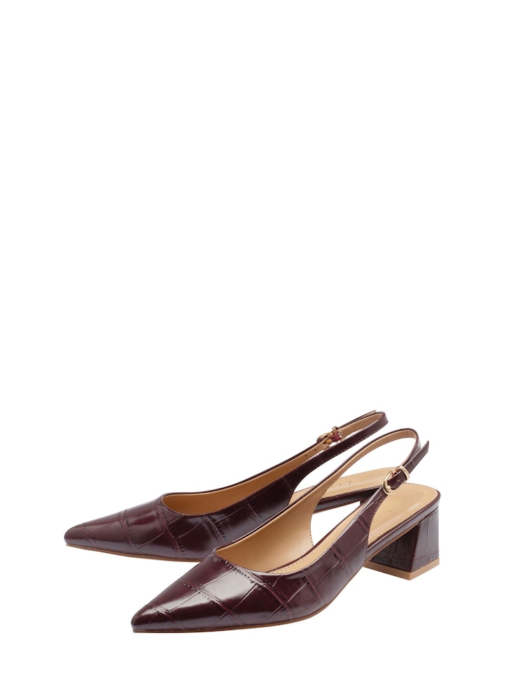 Lotus Red Slingback Court Shoes - Image 2 of 4 Lotus Red Slingback Court Shoes - Image 2 of 4