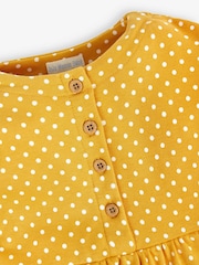 JoJo Maman Bébé Yellow Spot Button Front Dress - Image 2 of 4