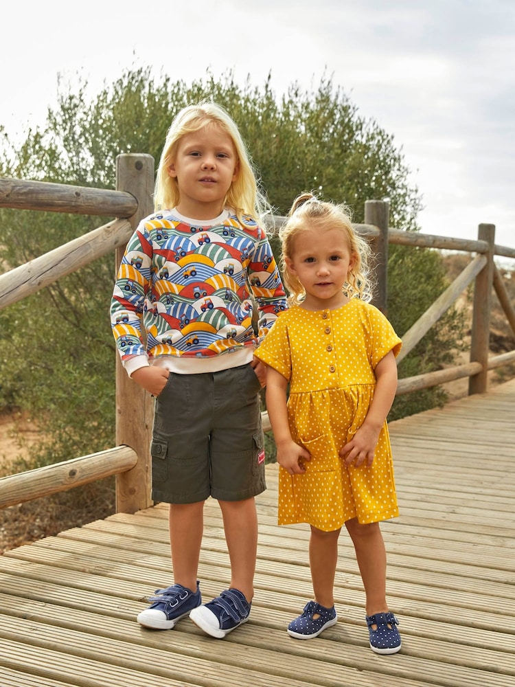 JoJo Maman Bébé Yellow Spot Button Front Dress - Image 4 of 4