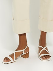 Dune London White Low Block Jaskell Sandals - Image 1 of 6