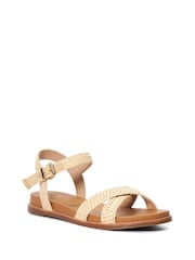Dune London Natural Lassey Cross-Strap Sandals - Image 4 of 6