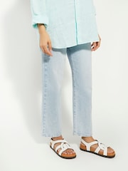 Dune London White Loupin Cut-Out Footbed Sandals - Image 1 of 7