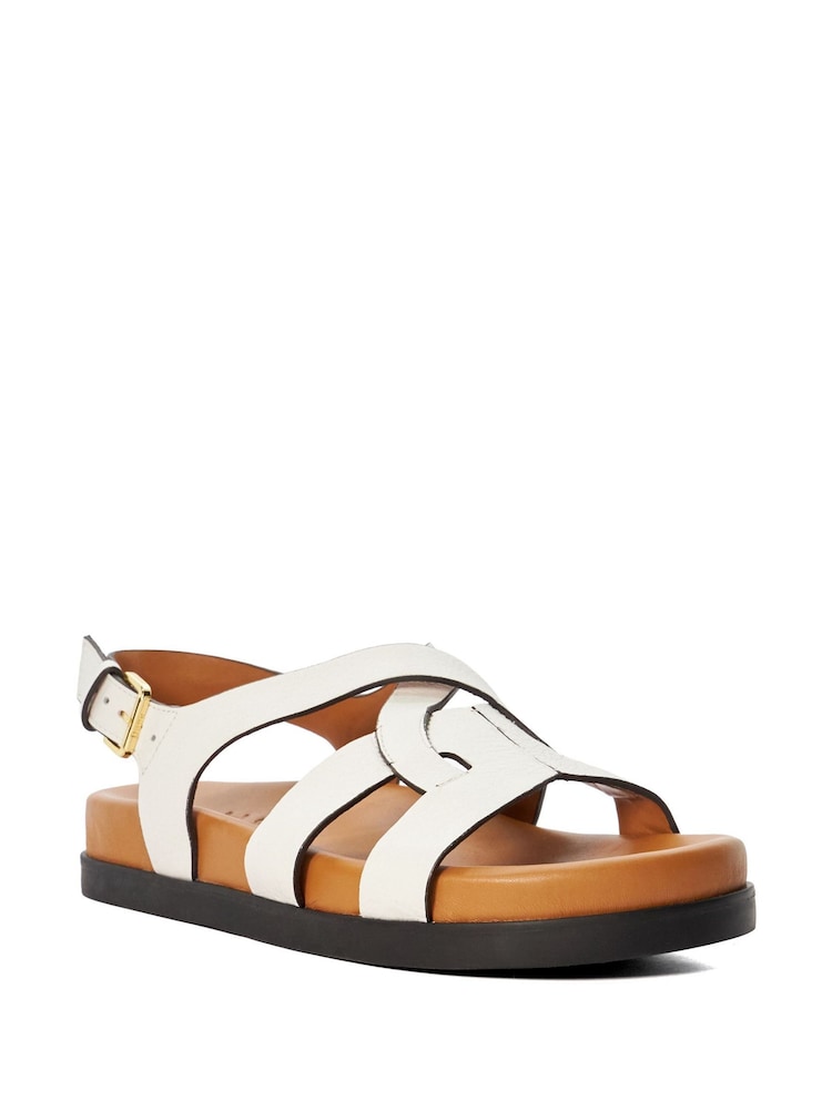 Dune London White Loupin Cut-Out Footbed Sandals - Image 2 of 7