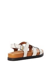 Dune London White Loupin Cut-Out Footbed Sandals - Image 3 of 7