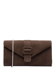 Lotus Brown Clutch Bag With Chain - Image 1 of 4