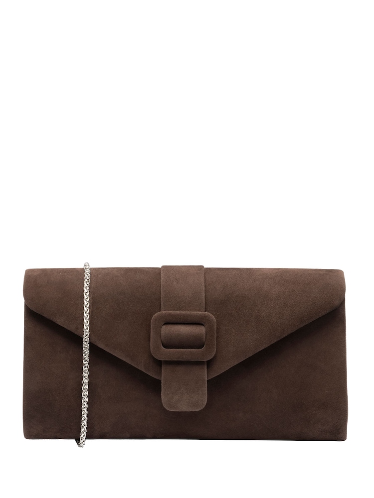 Lotus Brown Clutch Bag With Chain - Image 1 of 4 Lotus Brown Clutch Bag With Chain - Image 1 of 4
